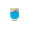 Glass Gocup Reusable Coffee Cup 355ml - Blue/grey/yellow