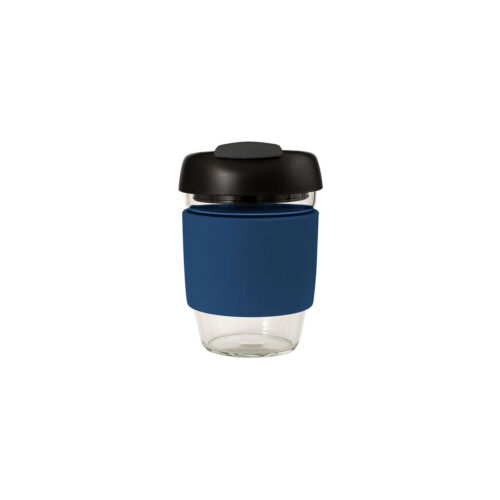 Glass Gocup Reusable Coffee Cup 355ml - Navy/black/charcoal