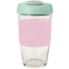 Glass Gocup Reusable Coffee Cup 473ml - Pink/mint/grey
