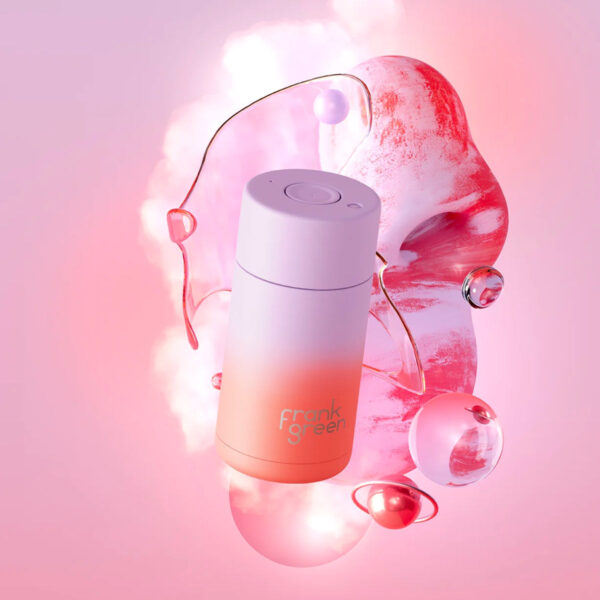 12oz Reusable Cup - Push Button Lid - Lilac Haze / Living Coral