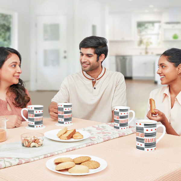 Larah by Borosil Doodle Mug Set, 350ml x 2