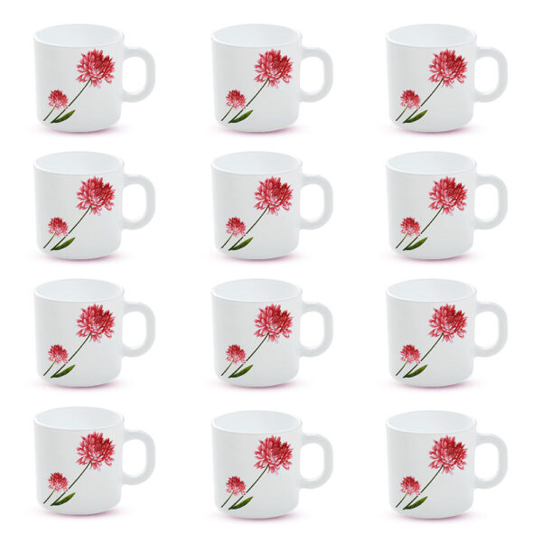 Larah by Borosil Belle Mug Set, 180ml x 12