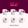 Larah by Borosil Belle Mug Set, 100ml x 6