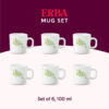 Larah by Borosil Erba Mug Set, 100ml x 6