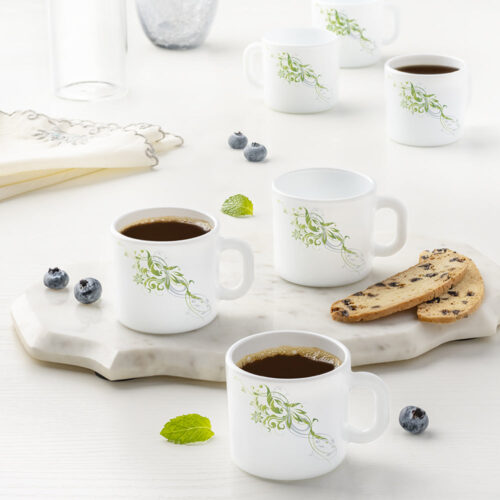 Larah by Borosil Erba Mug Set, 100ml x 6