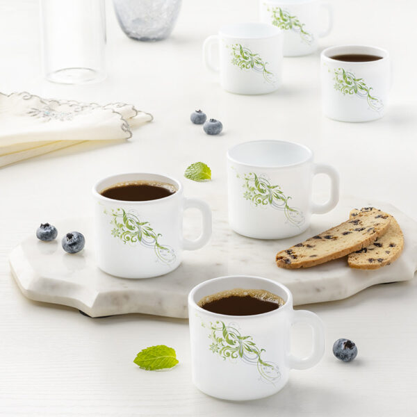 Larah by Borosil Erba Mug Set, 100ml x 6