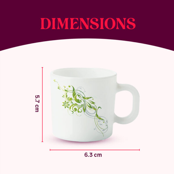 Larah by Borosil Erba Mug Set, 100ml x 6