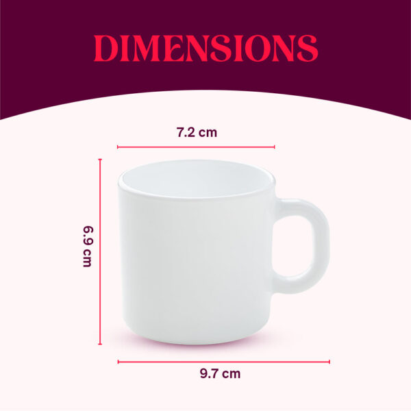 Larah by Borosil Angel Grey Mug Set, 180ml x 6