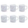 Larah by Borosil Blue Spring Mug Set, 180ml x 6