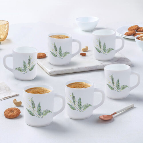 Larah by Borosil Breeze Mug Set, 240ml x 6