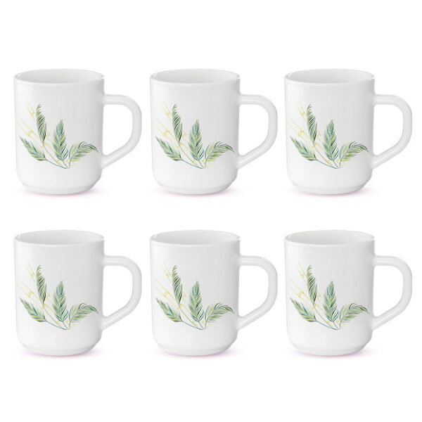 Larah by Borosil Breeze Mug Set, 240ml x 6