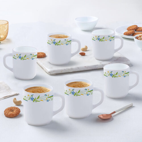Larah by Borosil Cripper Mug Set, 240ml x 6