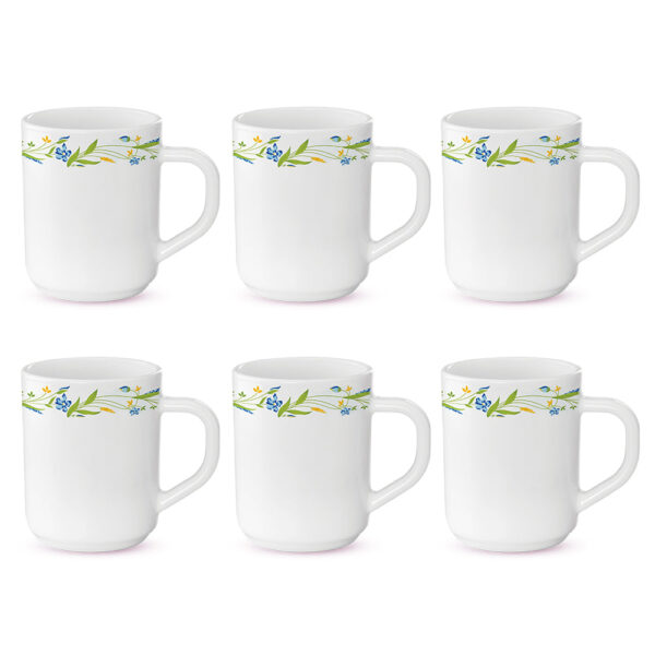 Larah by Borosil Cripper Mug Set, 240ml x 6