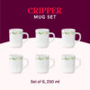 Larah by Borosil Cripper Mug Set, 240ml x 6
