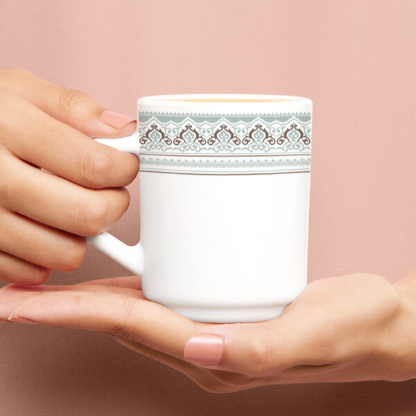 Larah by Borosil Classic Mug Set, 240ml x 6