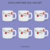 Larah by Borosil Chrys Red Mug Set, 240ml x 2