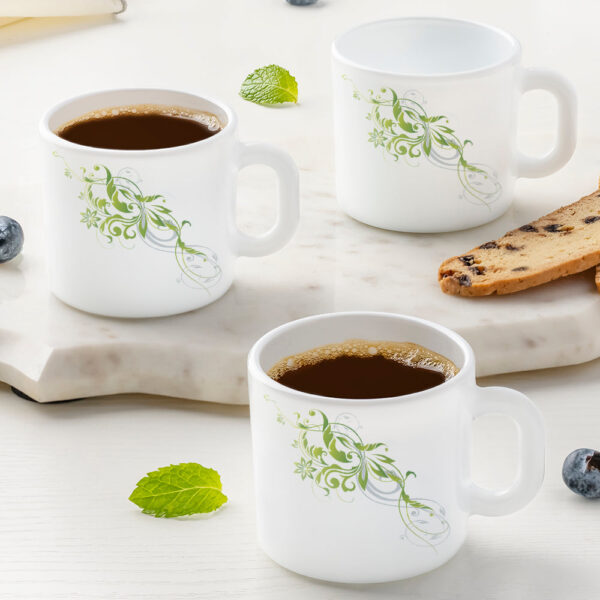 Larah by Borosil Erba Mug Set, 180ml x 6