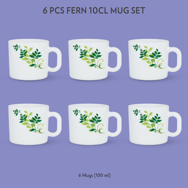 Larah by Borosil Fern Mug Set, 240ml x 2