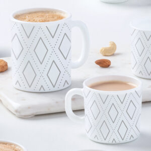 Larah by Borosil Fern Mug Set, 240ml x 2