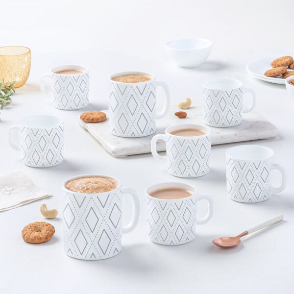Larah by Borosil Angel Grey Mug Set, 240ml x 2