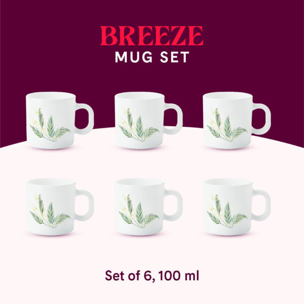 Larah by Borosil Breeze Mug Set, 240ml x 2