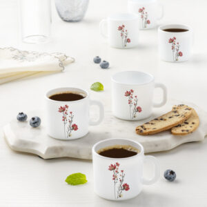 Larah by Borosil Fern Mug Set, 240ml x 2