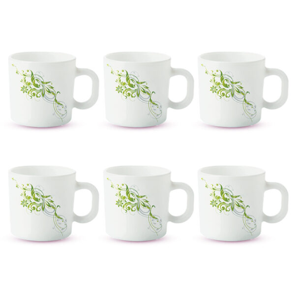 Larah by Borosil Erba Mug Set, 180ml x 6