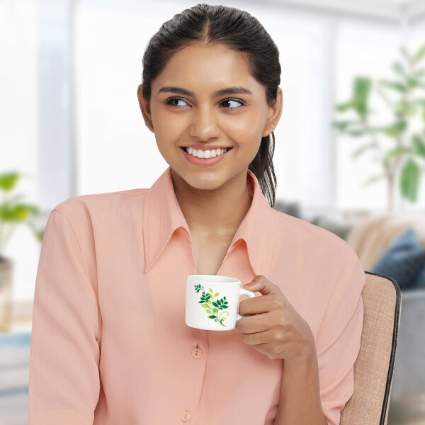 Larah by Borosil Fern Mug Set, 240ml x 2