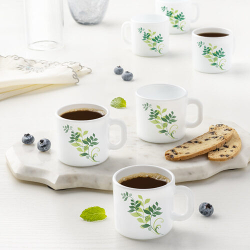 Larah by Borosil Fern Mug Set, 240ml x 2