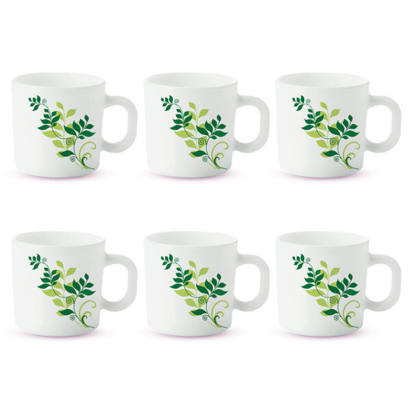 Larah by Borosil Fern Mug Set, 240ml x 2