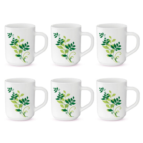 Larah by Borosil Fern Mug Set, 240ml x 2